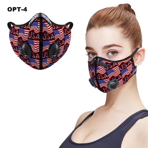 Patriotic American Flag Face Masks With Pm25 Filters Included Etsy