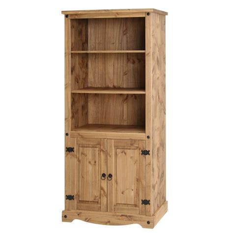 The Corona 2 Door Pine Bookcase Is A Traditional Book Case Featuring 3