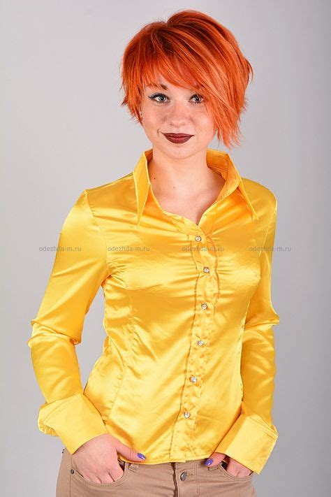 Yellow Satin Fitted Long Sleeved Blouse Satin Blouses Satin Blouse Shirts Satin Dresses