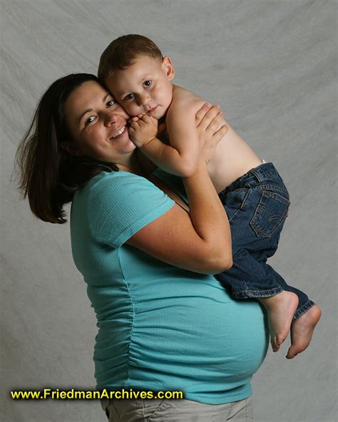 Mother And Son While Pregnant The Friedman Archives Stock Photo