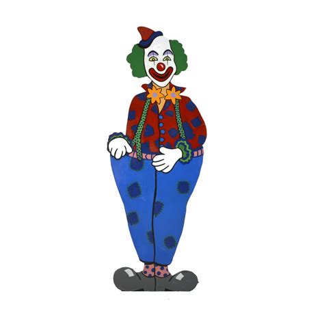 Cutout Clown In Red Shirt With Polka Dot Pants