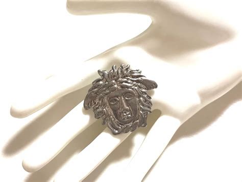 Vintage Gianni Versace Silver Medusa Head Face Brooch Can Be Etsy
