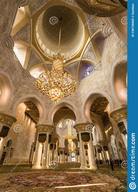 Interior Of The Sheikh Zayed Grand Mosque In Abu Dhabi Editorial Image
