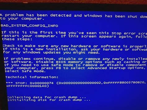 Bsod At Startup Badsystemconfiginfo And Operating System Unknown
