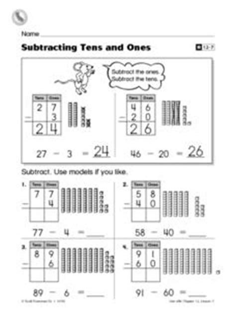 Free tens and ones printable math worksheets for 1st grade students. Subtracting Tens and Ones 2nd - 3rd Grade Worksheet ...