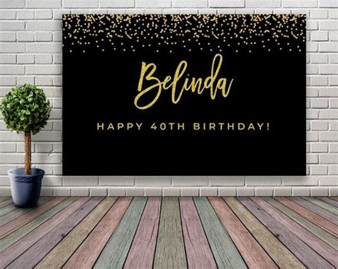 Digital Download Backdrop Black And Gold Back Drop Birthday Party