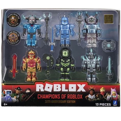Roblox Action Collection Champions Of Roblox 15th Anniversary Gold Six Figure Pack [includes