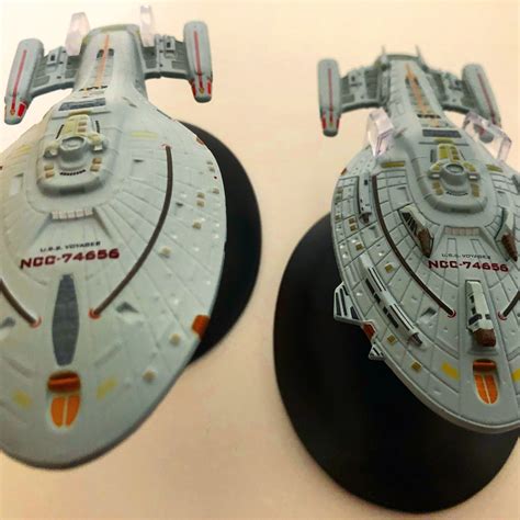 Warship Voyager And Regular Uss Voyager The Official Starships Collection Star Trek Art Star