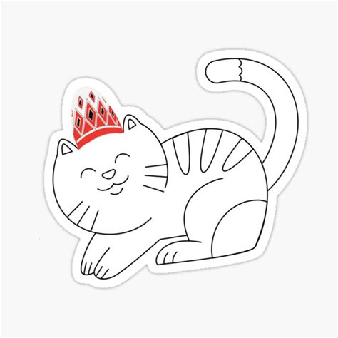 Happy Smiley Cat Wearing A Red White And Black Flapper Girl Hat