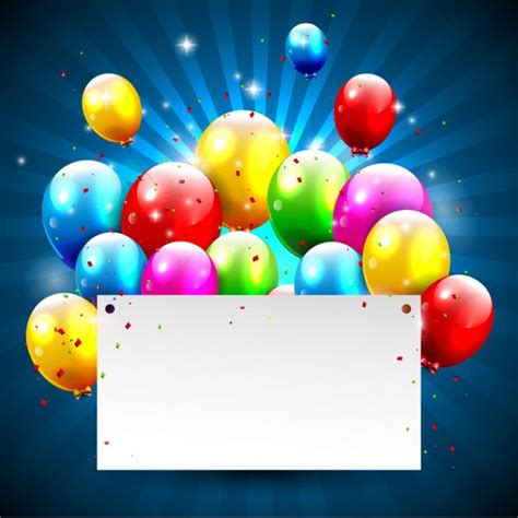 Colorful Birthday Background With Balloons And Place For Text Stock