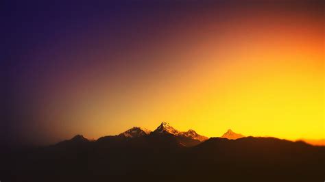 3840x2160 Resolution Silhouette Of Mountain Range During Golden Hour