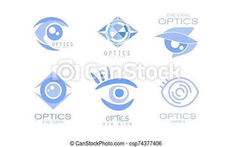 Eye Care Optics Logos Collection Kids Clinic Or Ophthalmology Cabinet