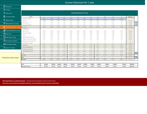 Feasibility Study Template Project Financial Model Excel Workbook