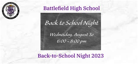 Back To School Night 2023 Battlefield High School