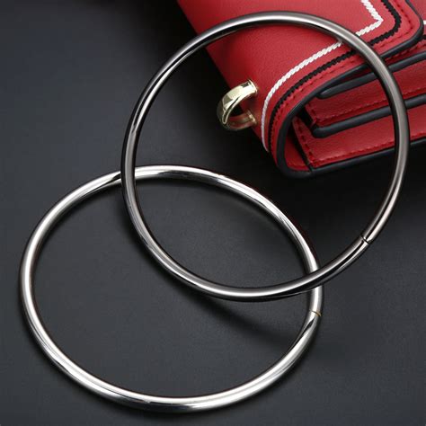 1x Metal Ring Round Handle For Handbag Zinc Alloy Dia10mm Goldsilver