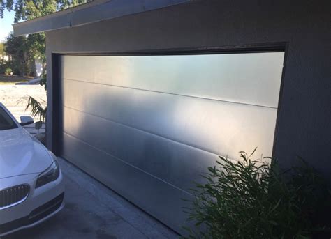 Brushed Aluminum Sectional Roll Up Garage Door Modern Garage Los