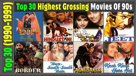 Top Highest Grossing Bollywood Movies 1990 1999 Hit Or Flop Year
