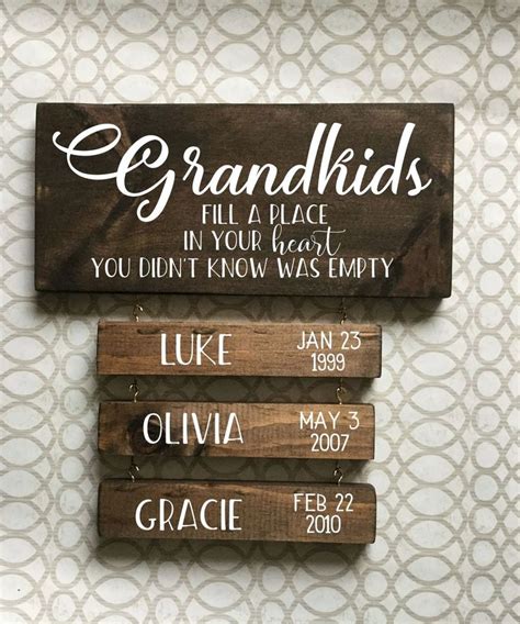 Personalized Grandkids Name Sign Wood Personalized Grandkids Etsy