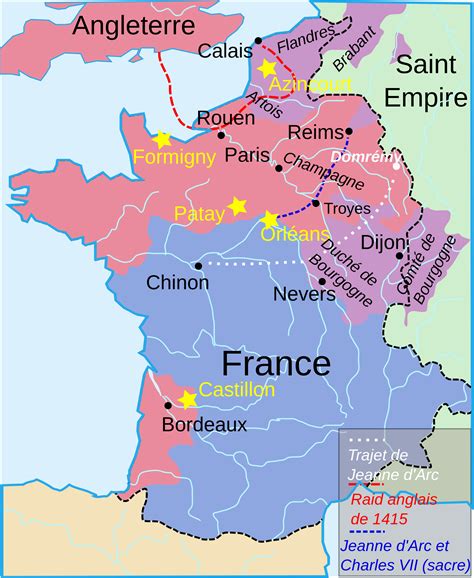 Carte Du Royaume De France à Lépoque De Jeanne Darc