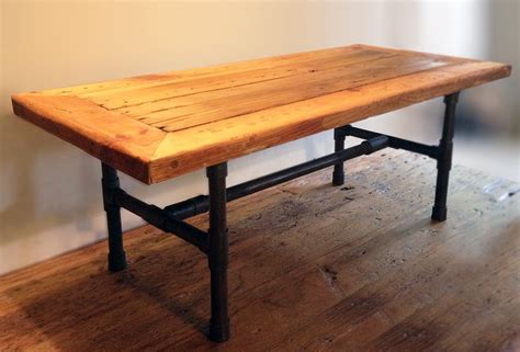 Industrial coffee table black iron pipe. Buy Custom Made Reclaimed Wood Pipe Leg Coffee Table, made ...