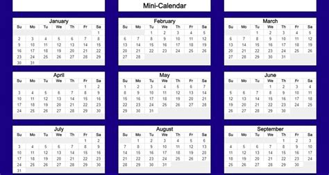 Calendars Templates For Excel