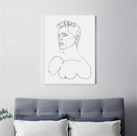 Man Line Art Male Nude Masculine Wall Art Gay Art Print Etsy