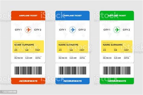 Realistische Flugticket Bordkarte Design Vorlage Mit First Class