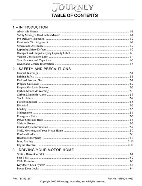 Winnebago Journey Manual Pdf Download Manualslib