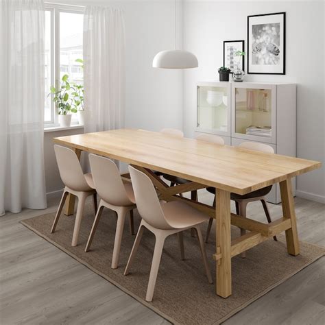 Quinn's art table (an ikea latt hack). MÖCKELBY / ODGER Table and 6 chairs, oak, white/beige - IKEA