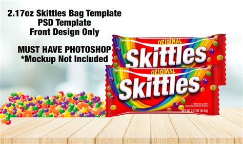 Skittles Wrapper Template 217oz Skittles Bag Templatecreate Etsy Canada