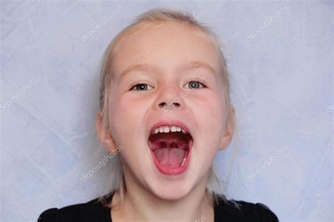 Girl With Smile And Open Mouth Stock Photo By ©julialine 20563057