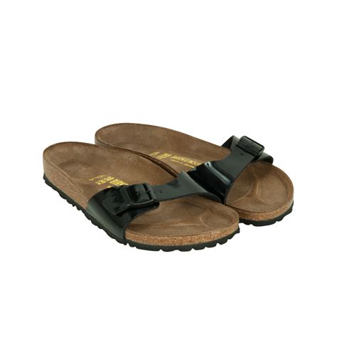 Birkenstock Single Strap Sandal In Black Patent