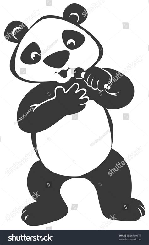 Singing Panda Bear Microphone This Image Stock Illustration 66799177