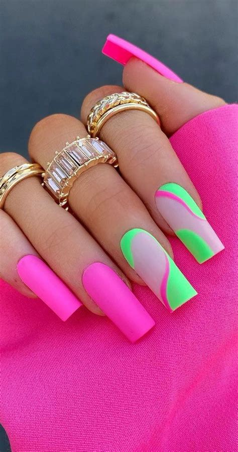 Best Summer Nails 2021 To Rock Your Look Green And Pink Neon Nails Nails Nail Designs Gel Nails