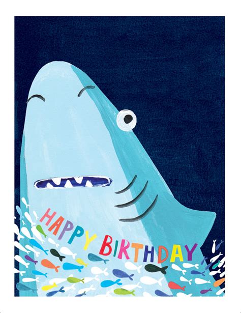 Paper Salad Shark Birthday Card Ja1888
