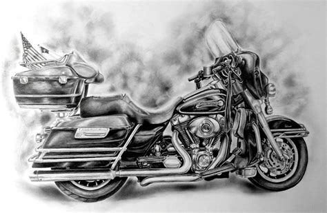Custom Harley Davidson Drawing Of Your Motorcycle Etsy