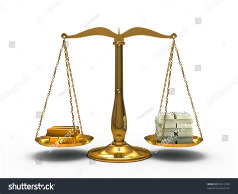 Gold And Money Balance On The Scales Stock Photo 83612389 Shutterstock