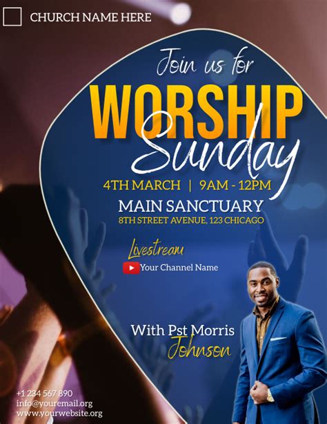 Copy Of Worship Sunday Service Flyer Postermywall