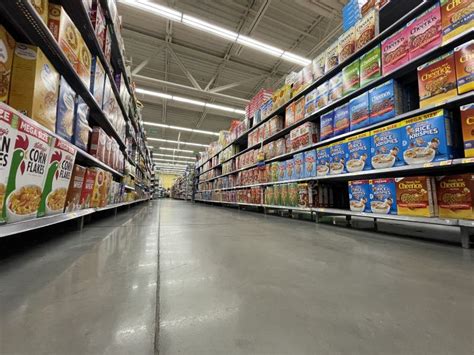Walmart Grocery Store Interior Ground View Cereal Aisle Editorial Stock