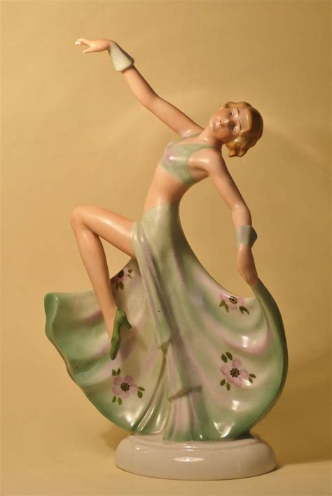 Rare Art Deco Figurine The Base And The Form Of The Woman Are Very