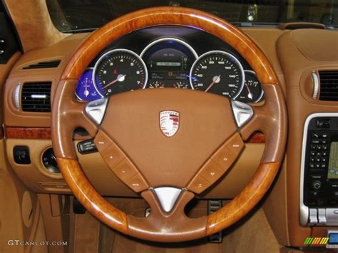 2006 Porsche Cayenne Turbo S Havannasand Beige Steering Wheel Photo