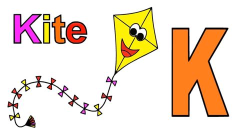 The Letter K Kite Drawing And Coloring For Kids K For Kite Youtube