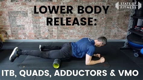 Foam Roll Quads Itb Adductors And Vmo State Of Fitness Soft Tissue Release Tutorial Youtube