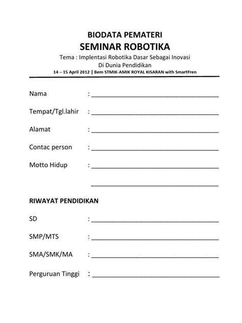 Cv doc memang mudah untuk di ubah atau edit lagi, karena hampir setiap komputer memiliki aplikasi microsoft word, namun cv doc mudah sekali bergeser tulisan dan gambar di dalamnya. 10+ Contoh Cv Narasumber Seminar Gif - Garut Flash