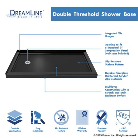 Slimline Double Threshold Shower Base Dreamline