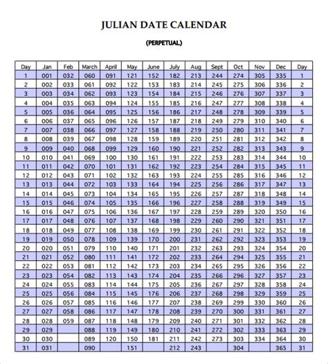 Printable Julian Calendar Printable Calendar 2023