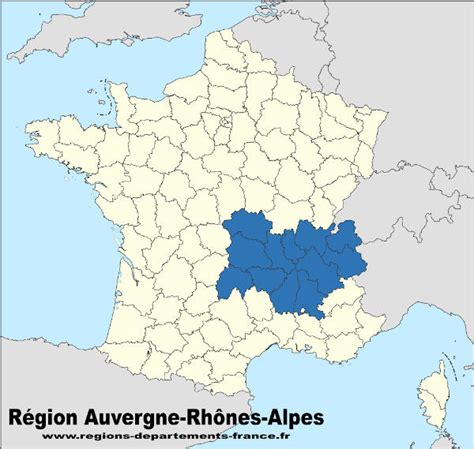 Région Auvergne Rhône Alpes Localisation Et Départements