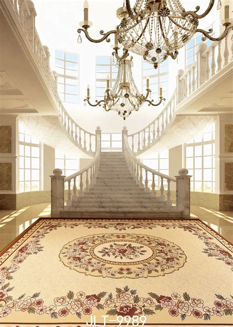 Sjoloon 8x8ft Magnificence Decor Background Retro Hall And Stairs Photo