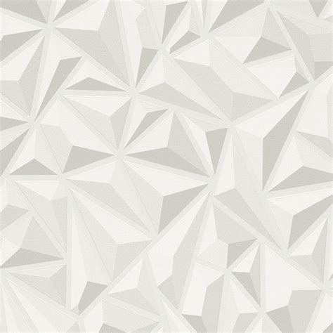 3d Effect White Grey Geometric Wallpaper Textured Luxury Vinyl Modern