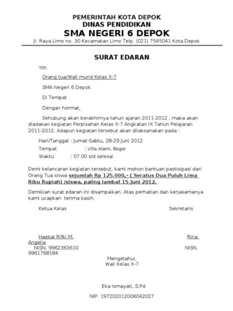 20 Contoh Surat Pengumuman Resmi Dinas Sekolah Organisasi Dll